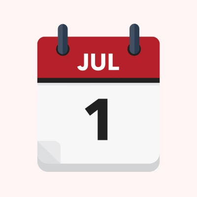 Calendar icon showing 1st July
