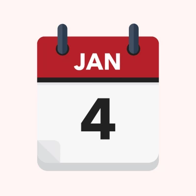 Calendar icon showing 4th January
