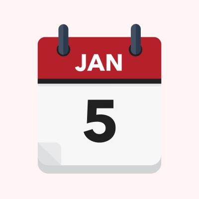 Calendar icon showing 5th January