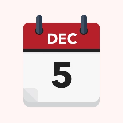 Calendar icon showing 5th December