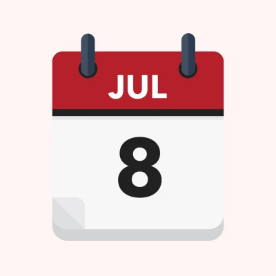 Calendar icon showing 8th July