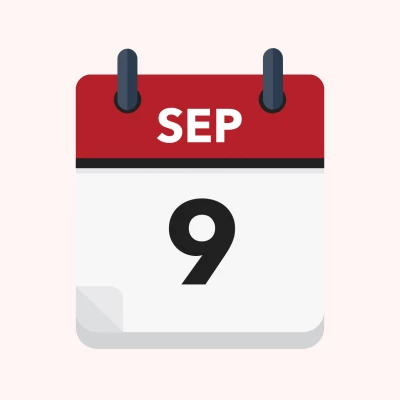 Calendar icon showing 9th September