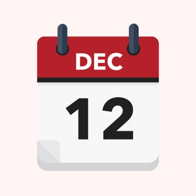 Calendar icon showing 12th December