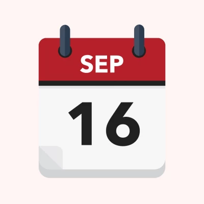 Calendar icon showing 16th September