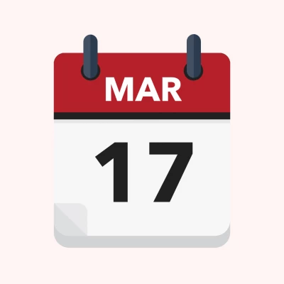 Calendar icon showing 17th March