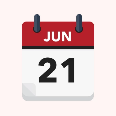 Calendar icon showing 21st June