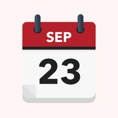 Calendar icon showing 23rd September