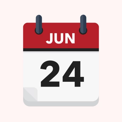 Calendar icon showing 24th June