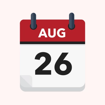 Calendar icon showing 26th August