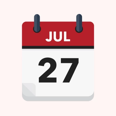 Calendar icon showing 27th July