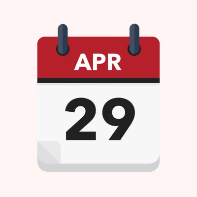 Calendar icon showing 29th April