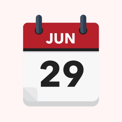 Calendar icon showing 29th June