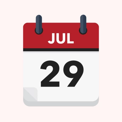 Calendar icon showing 29th July