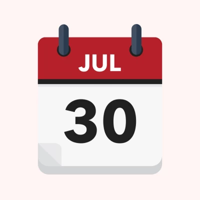 Calendar icon showing 30th July